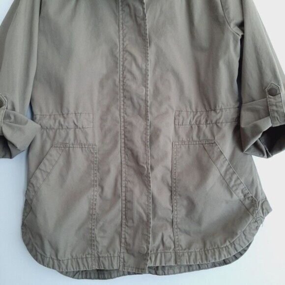 JOE FRESH Canvas Jacket Utility Sleeves Olive Green Sz S - Picture 10 of 13